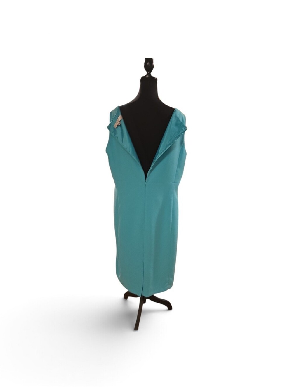 Kasper Teal Sleeveless Sheath Dress 14W - Picture 4 of 4